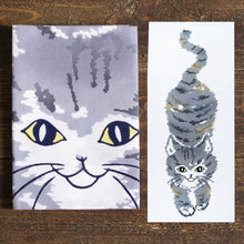 Tenugui Japanese Traditional Towel Made in Japan 100% cotton eco-friendly Featuring Cute Cat Design Patterns (Smiling Cat)