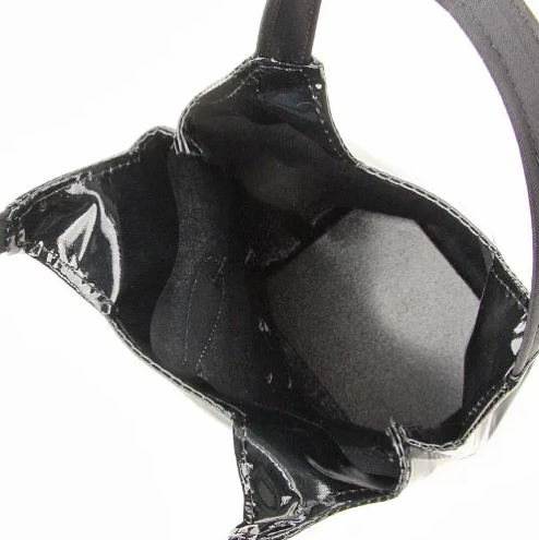 Cute Chubby Cat Pattern Water Bottle Bag Glossy Black made in Japan