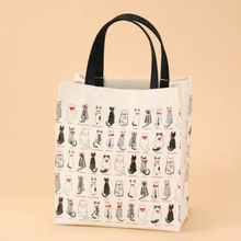 Mini Tote Bag w/ Cat Back Pattern White made in Japan