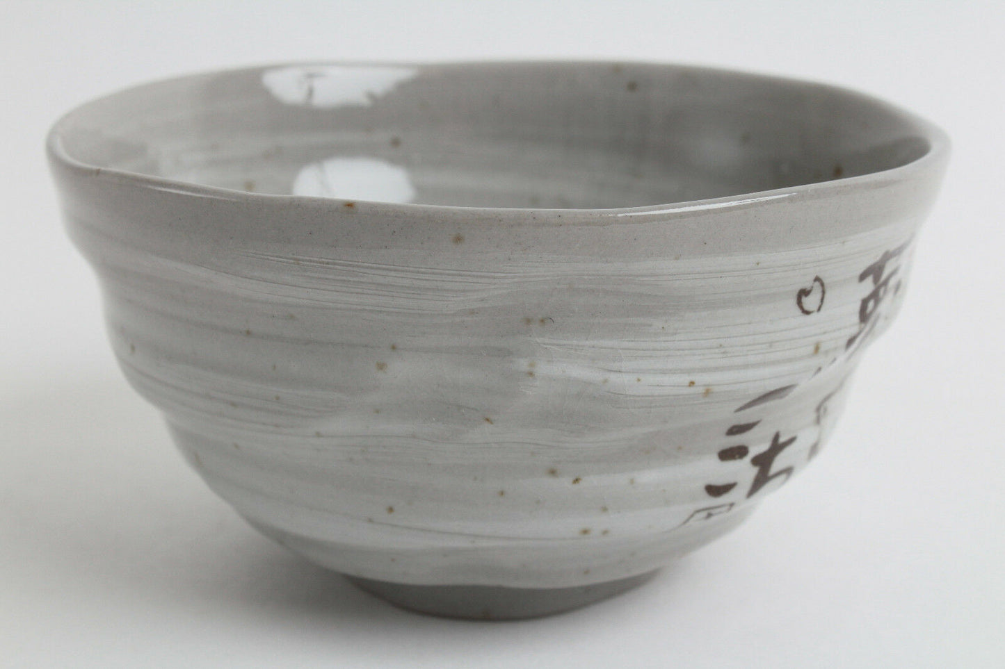 Mino ware Japanese Pottery Rice Bowl Sleeping Cat Sanaegama Gray made in Japan