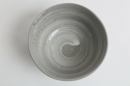 Mino ware Japanese Pottery Rice Bowl Sleeping Cat Sanaegama Gray made in Japan