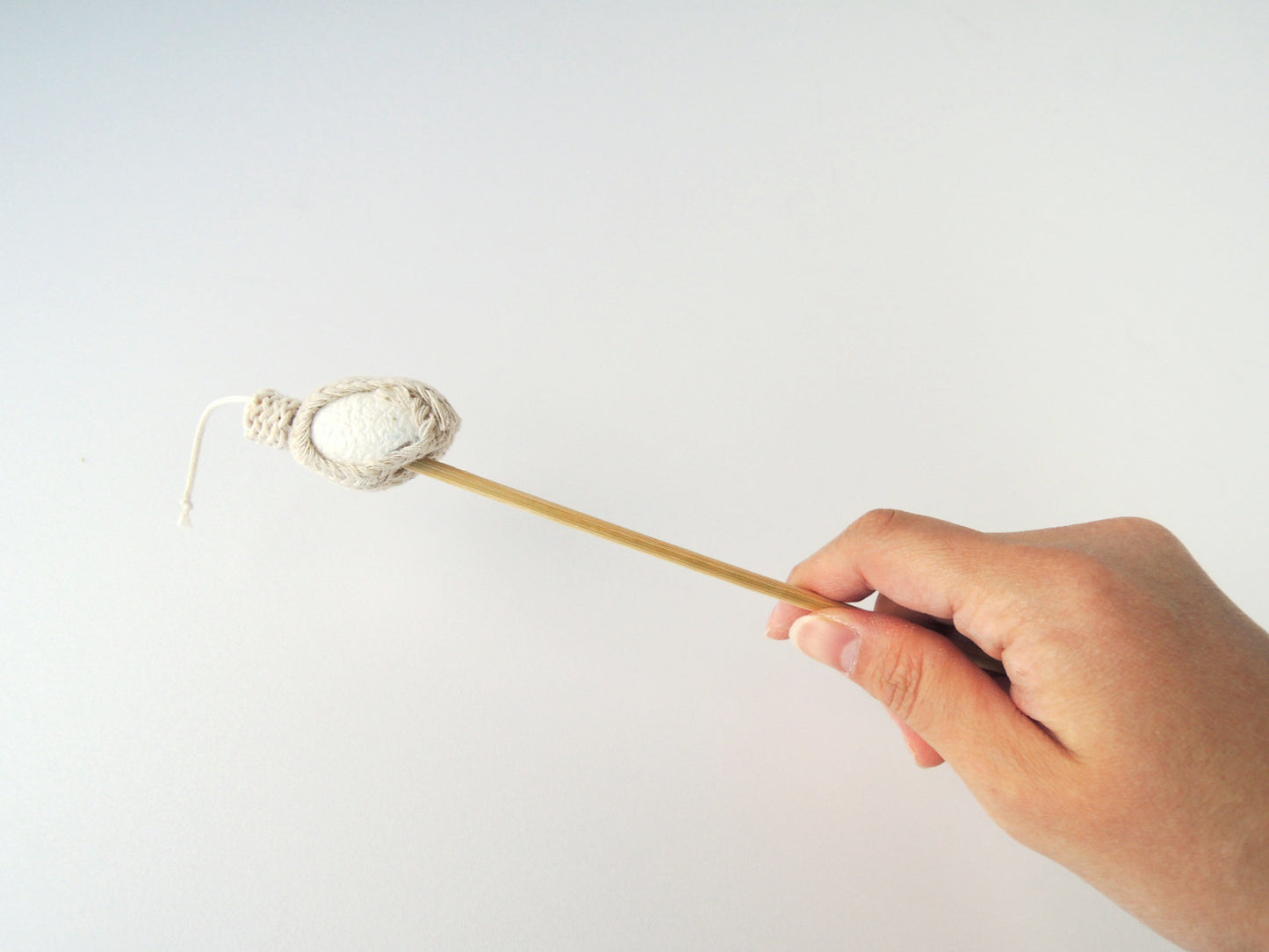 Cat Toothbrush Stick Silkworm Cocoon Head w/ Catnip Dental Care Toy made in Japan