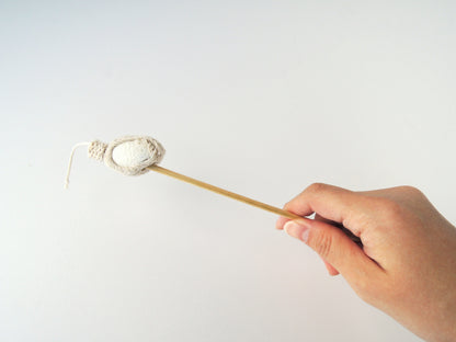 Cat Toothbrush Stick Silkworm Cocoon Head w/ Catnip Dental Care Toy made in Japan