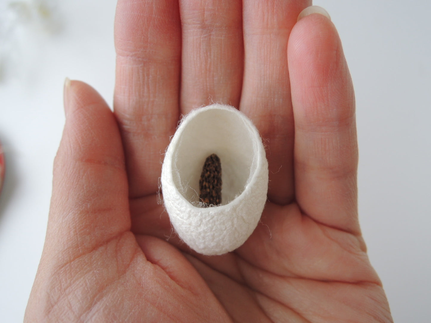 Cat Toothbrush Stick Silkworm Cocoon Head w/ Catnip Dental Care Toy made in Japan