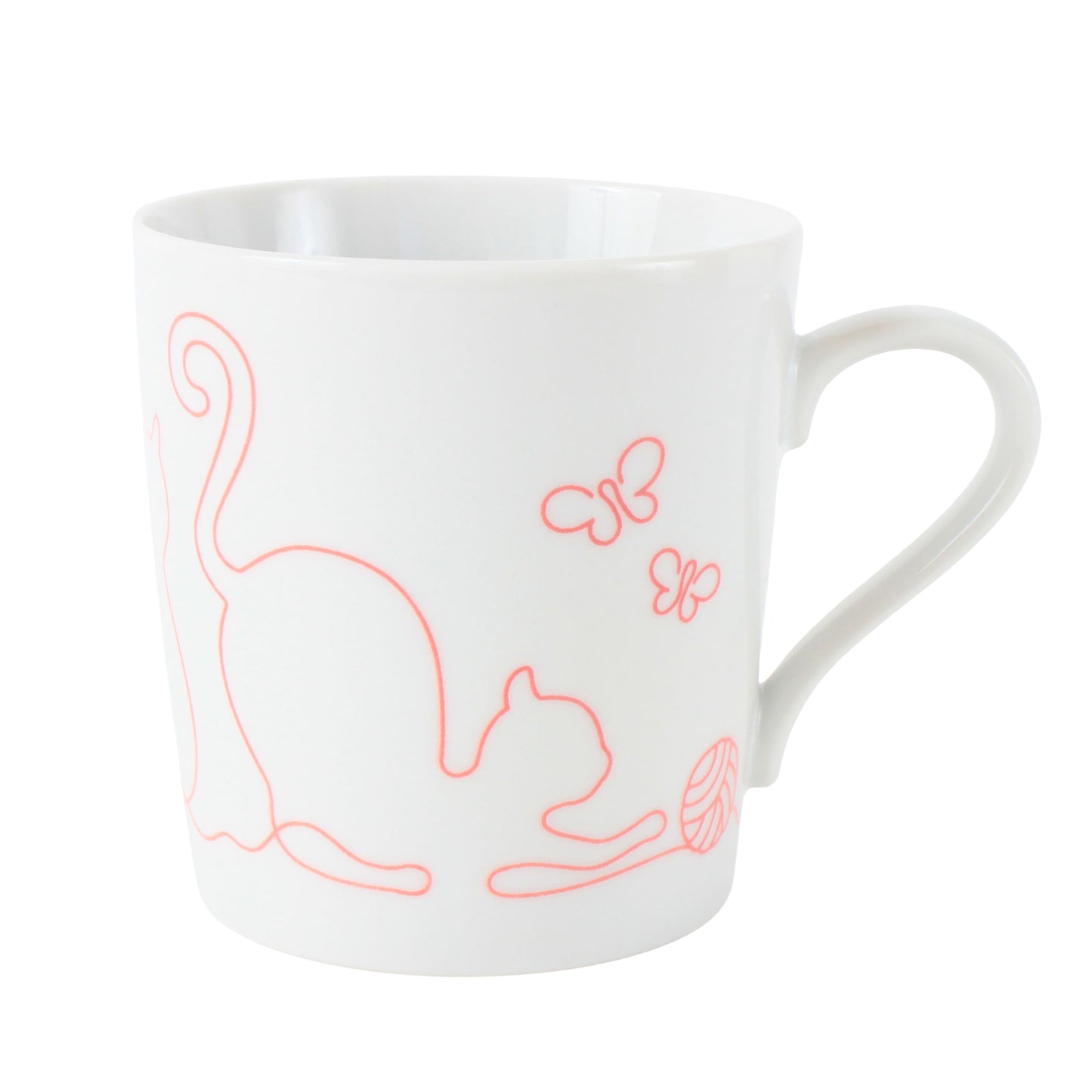 Mino ware Japanese Ceramics Mug Cup Wire Art Cat Red made in Japan