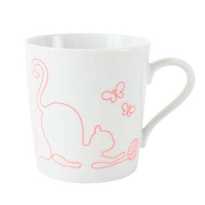 Mino ware Japanese Ceramics Mug Cup Wire Art Cat Red made in Japan