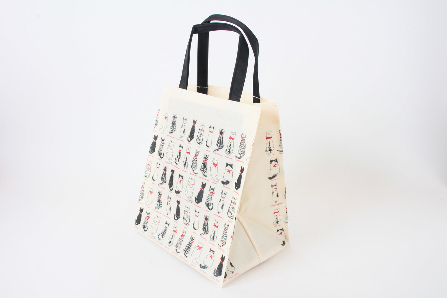 Mini Tote Bag w/ Cat Back Pattern White made in Japan