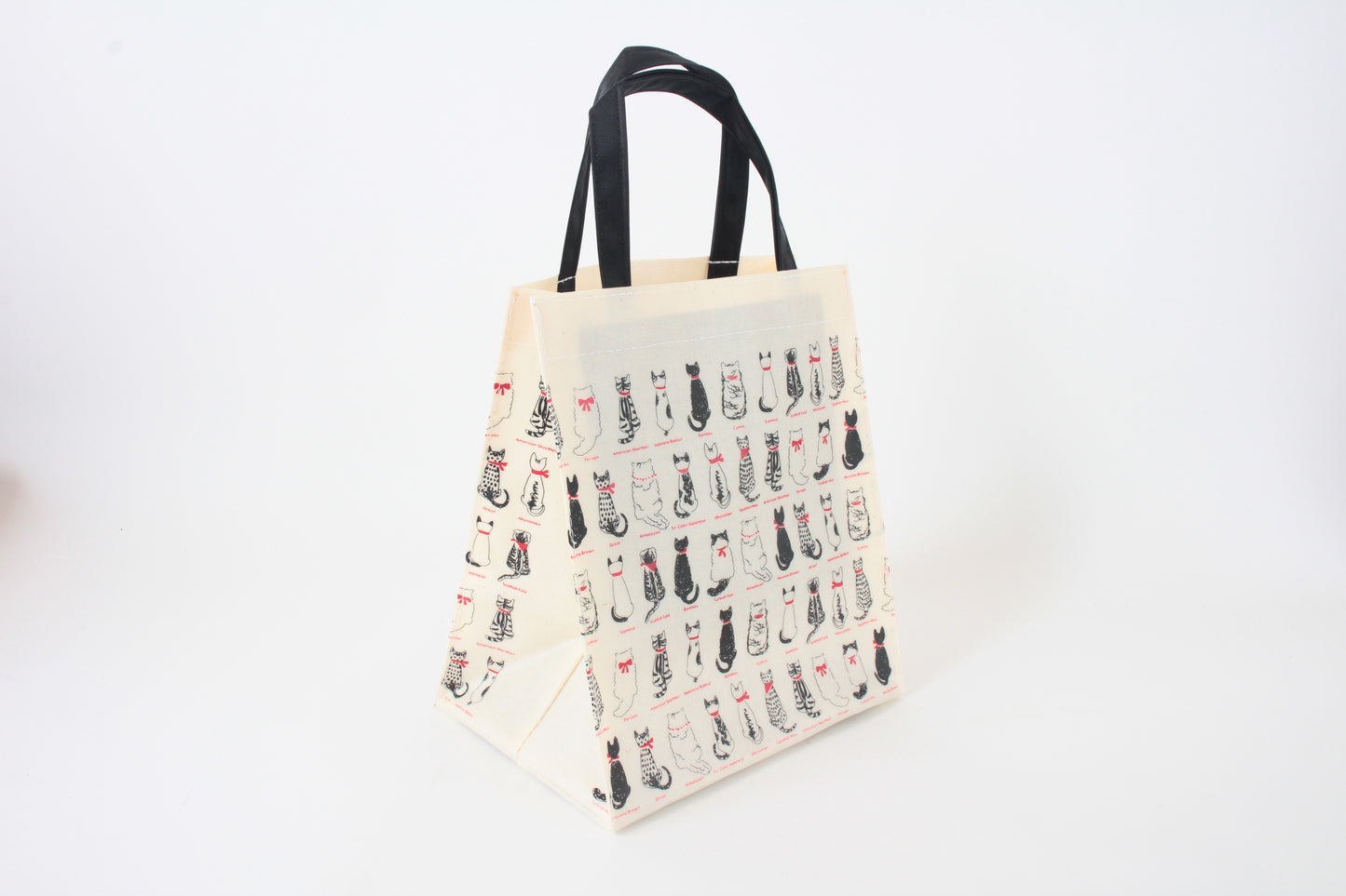 Mini Tote Bag w/ Cat Back Pattern White made in Japan