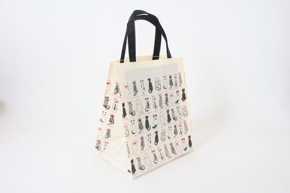 Mini Tote Bag w/ Cat Back Pattern White made in Japan