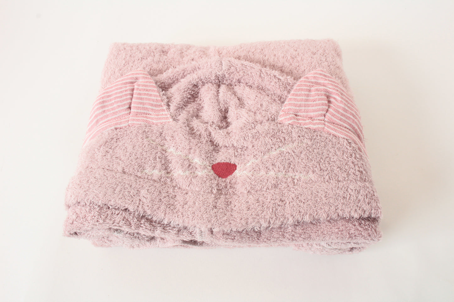 Cat Hooded Bath Towel (Pink) 100% cotton made in Japan