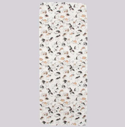 Japanese Tenugui Hand Towel Gauze Edo Cat white made in Japan