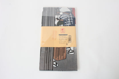 Lucky Cat Japanese Hand Towel Nihonbashi The fifty-three stations of the Tokaido made in Japan