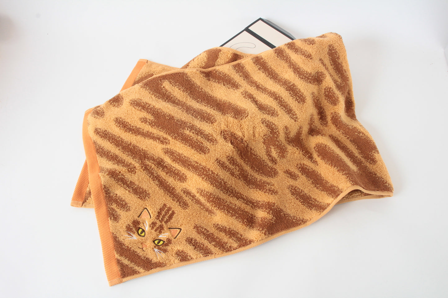 “My Beloved Cat” Fur-Texture Long Face Towel (Imabari, made in Japan)