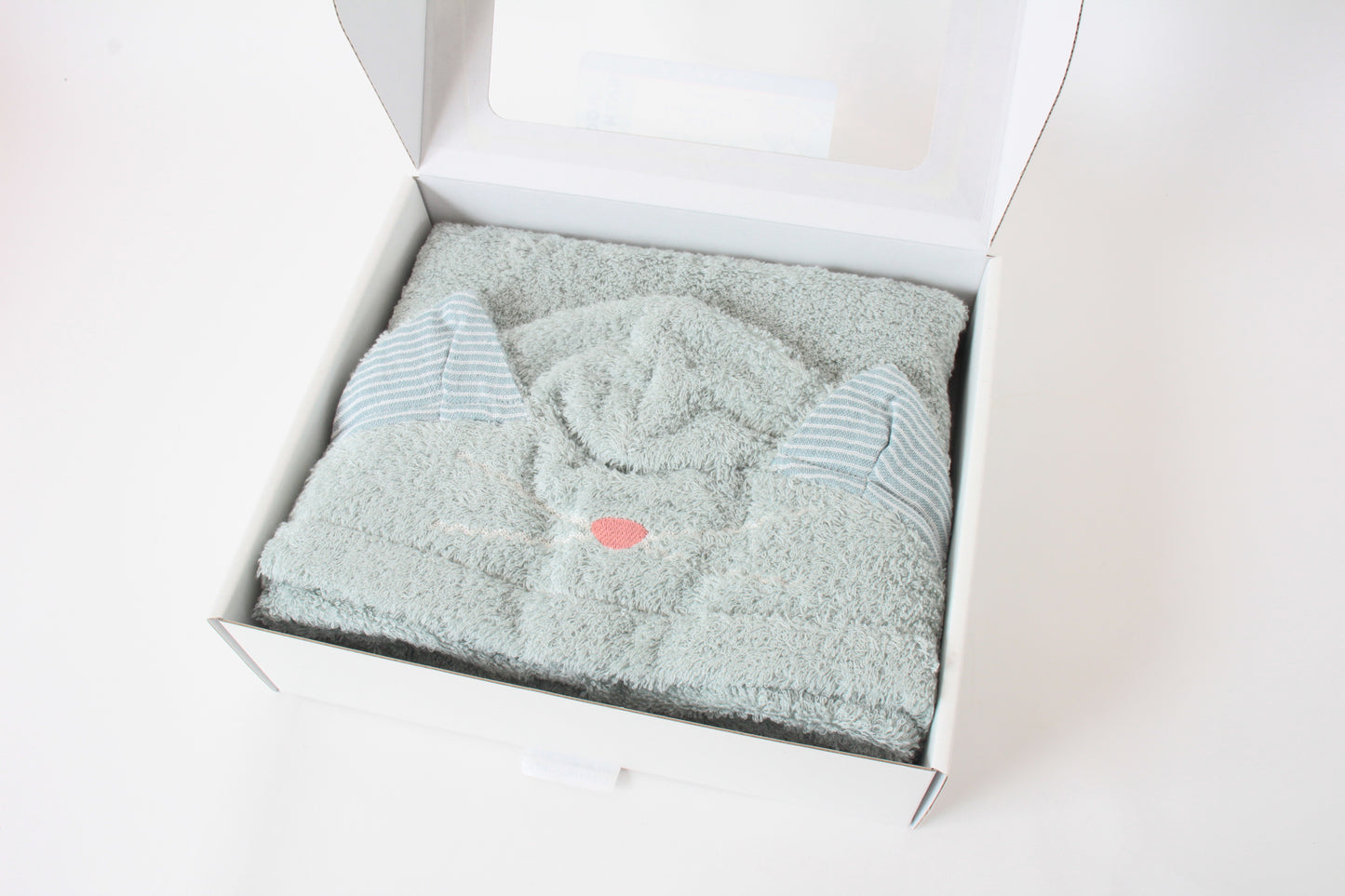 Cat Hooded Bath Towel (Mint Green) 100% cotton made in Japan