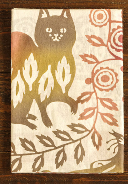 Tenugui Japanese Traditional Towel Made in Japan 100% cotton eco-friendly Featuring Cute Cat Design Patterns (Persian cat design)