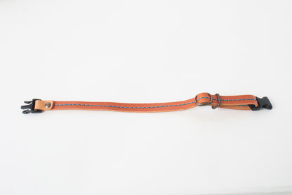 Japanese Genuine Leather Cat Collar Adjustable Camel made in Japan