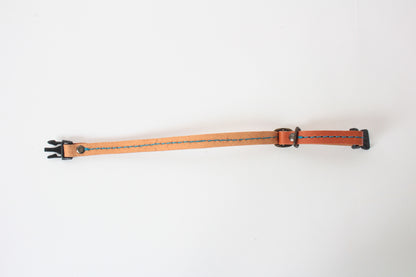 Japanese Genuine Leather Cat Collar Adjustable Camel made in Japan