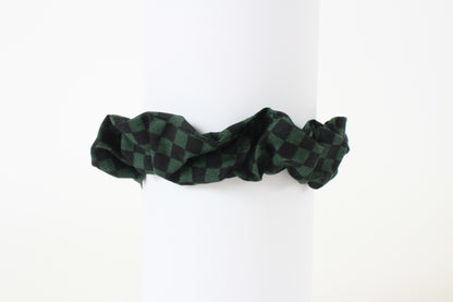 Cat Collar Japanese Elegant ChouChou Ichimatsu Pattern Black & Green w/ a Bell made in Japan