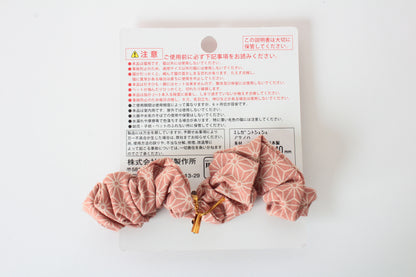 Cat Collar Japanese Elegant ChouChou Asanoha Flax-Leaf pattern Pink  w/ a Bell made in Japan