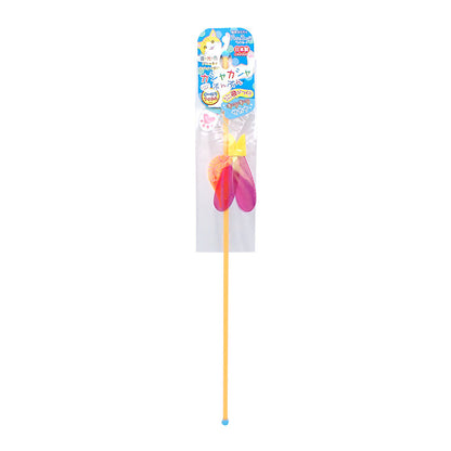 Cat Teaser Stick Aurora Plastic Film Feather-shaped Toy made in Japan