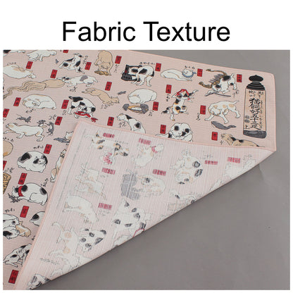Furoshiki Japanese Wrapping Cloth "Cats Suggested as the Fifty-three Stations of the Tōkaidō" made in Japan 48x48cm
