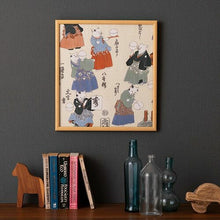 Japanese Furoshiki Wrapping Cloth – Ukiyo-e by Utagawa Kuniyoshi “Fashionable Cats Playing Handball” (Hayarineko no Kyoku Temari)
