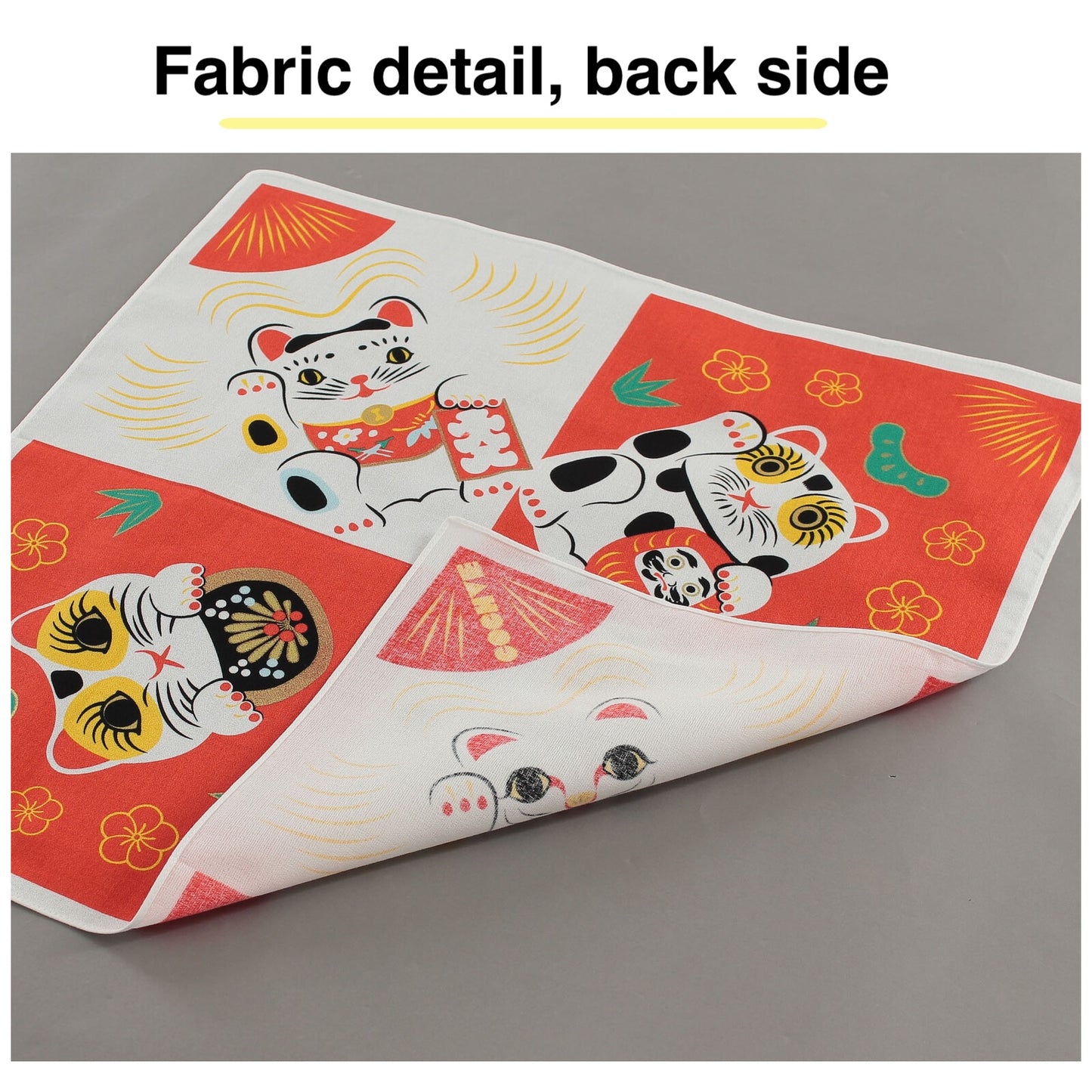 Japanese Furoshiki Wrapping Cloth – “Fuku Cochae” Maneki Neko (Beckoning Cat) Design