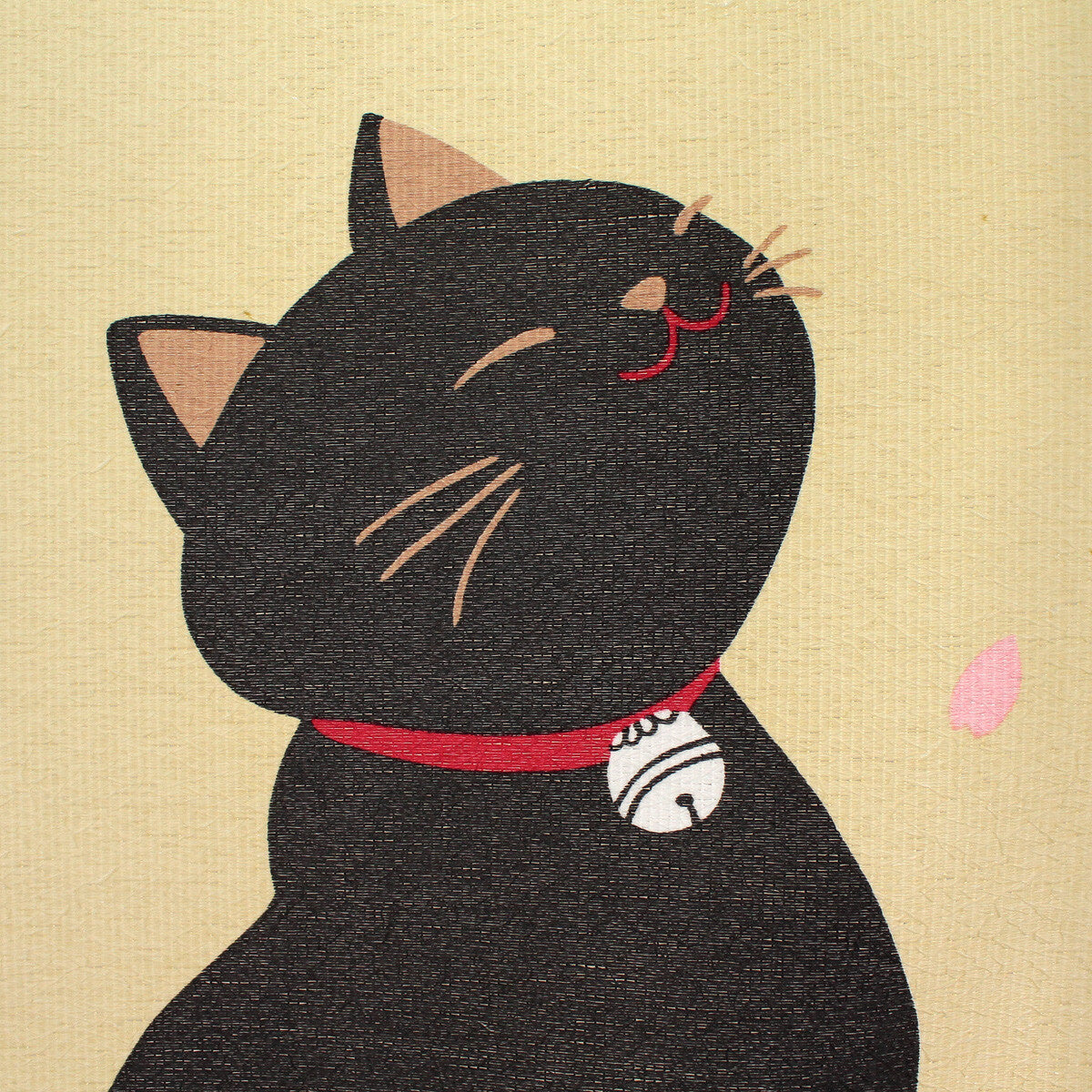 Japanese Noren Curtain – Lucky Cats with Sakura Blossom HANAMI Design