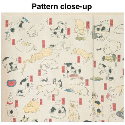 Japanese Noren Curtain – Ukiyo-e by Utagawa Kuniyoshi “Cats Suggested as the Fifty-three Stations of the Tōkaidō”