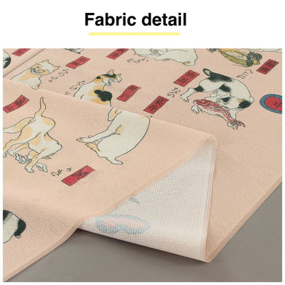 【Long】Japanese Noren Curtain – Ukiyo-e by Utagawa Kuniyoshi “Cats Suggested as the Fifty-three Stations of the Tōkaidō”