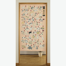 【Long】Japanese Noren Curtain – Ukiyo-e by Utagawa Kuniyoshi “Cats Suggested as the Fifty-three Stations of the Tōkaidō”