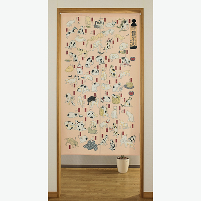 【Long】Japanese Noren Curtain – Ukiyo-e by Utagawa Kuniyoshi “Cats Suggested as the Fifty-three Stations of the Tōkaidō”