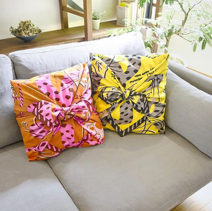 Japanese Cat Print Furoshiki Wrapping Cloth Large – Lien Yellow  38.2in