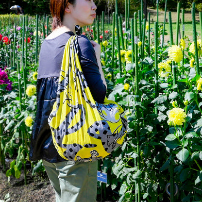 Japanese Cat Print Furoshiki Wrapping Cloth Large – Lien Yellow  38.2in