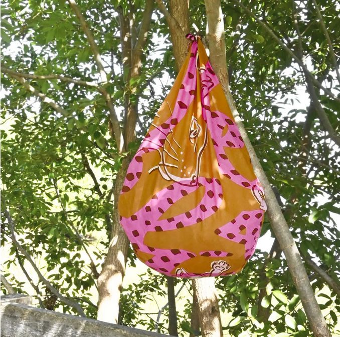 Japanese Cat Print Furoshiki Wrapping Cloth Large – Lien Orange  38.2in