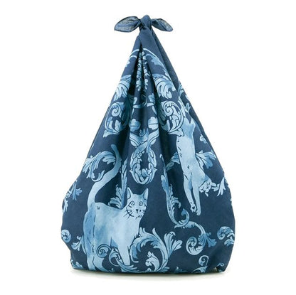Japanese Cat Print Furoshiki Wrapping Cloth Large – Rondo of Cats Blue 38.2in