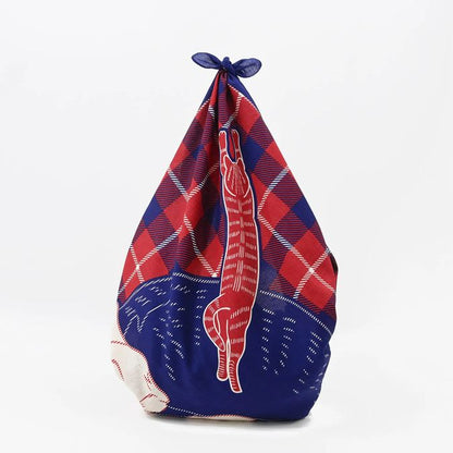Japanese Cat Print Furoshiki Wrapping Cloth Large – Sleeping Cat Red 38.2in