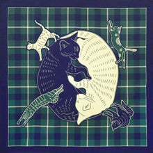 Japanese Cat Print Furoshiki Wrapping Cloth Large – Sleeping Cat Green 38.2in