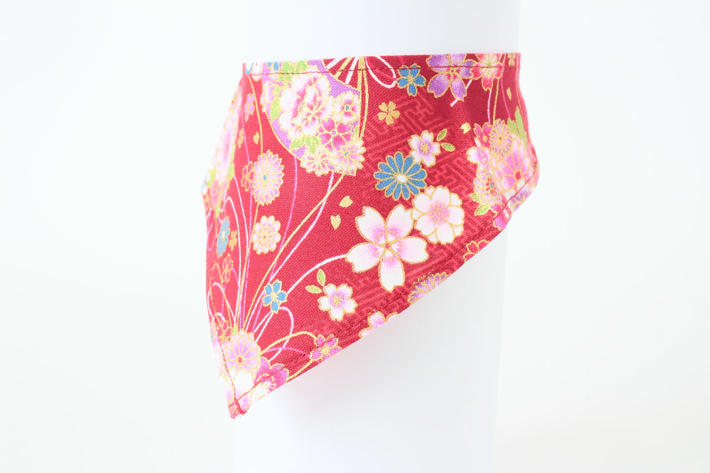 Japanese Cat Bandana – Sakura & Folding Fan Pattern
