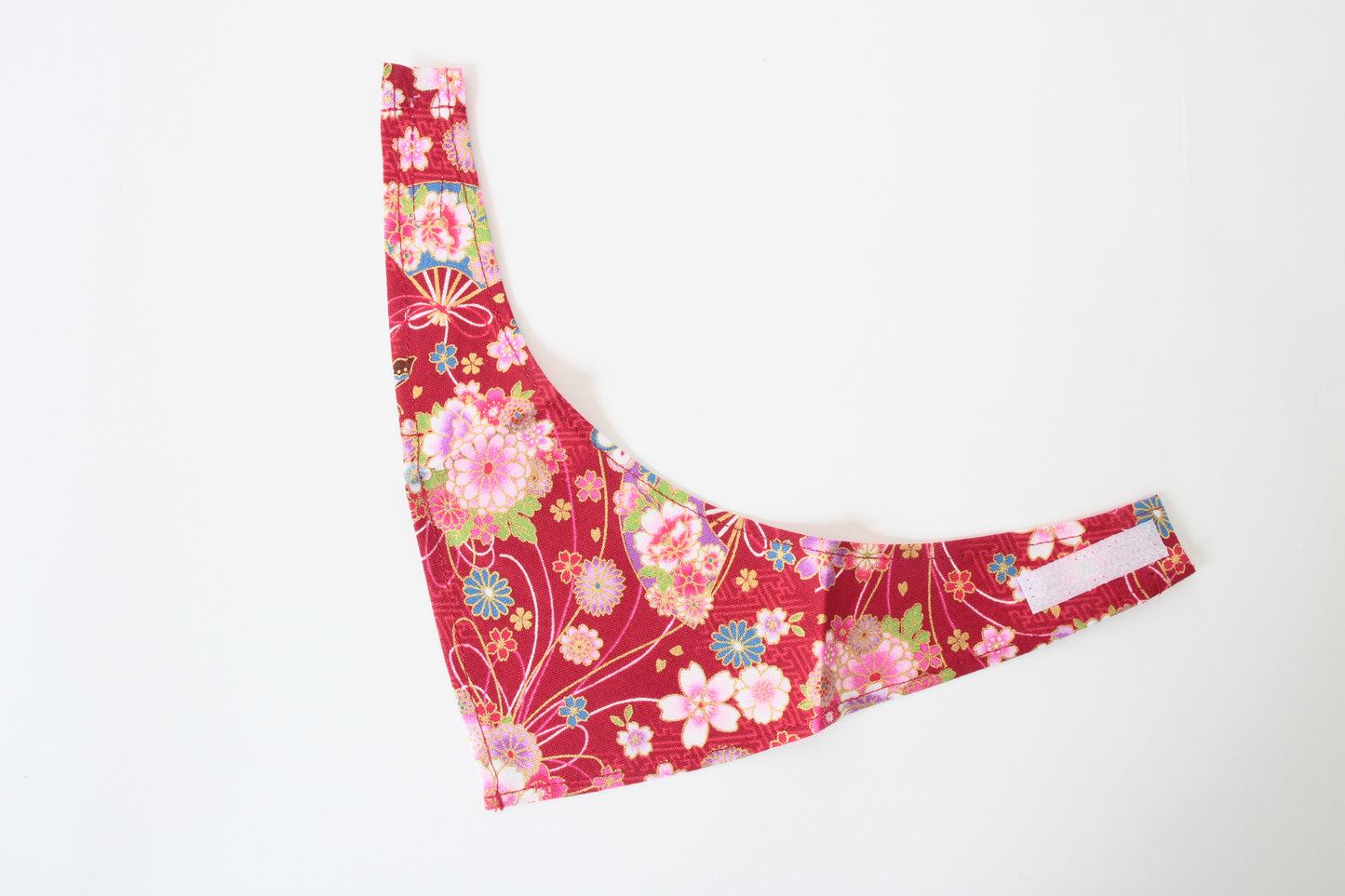 Japanese Cat Bandana – Sakura & Folding Fan Pattern