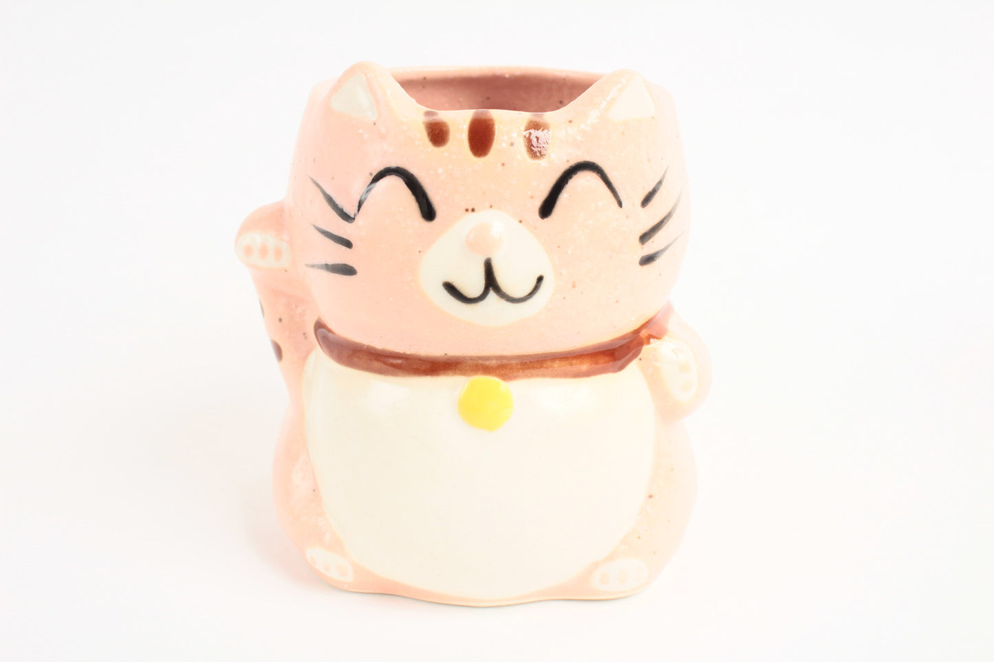 Mino ware Japanese Pottery Mug Cup Manekineko Cat Carnation Pink made in Japan