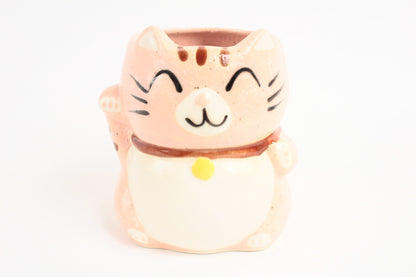 Mino ware Japanese Pottery Mug Cup Manekineko Cat Carnation Pink made in Japan