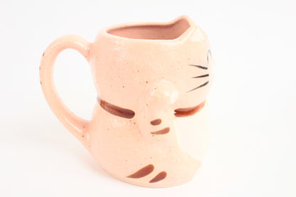 Mino ware Japanese Pottery Mug Cup Manekineko Cat Carnation Pink made in Japan