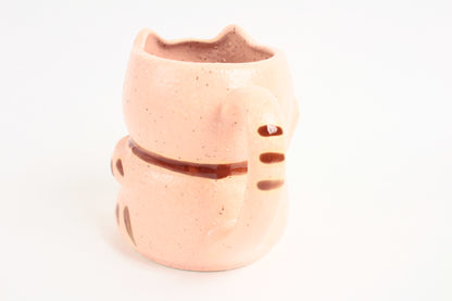 Mino ware Japanese Pottery Mug Cup Manekineko Cat Carnation Pink made in Japan