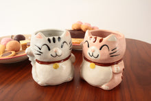 Mino ware Japanese Pottery Mug Cup Manekineko Cat Carnation Pink made in Japan