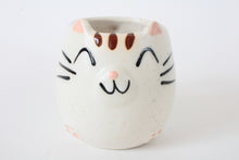 Mino ware Japanese Pottery Mug Cup Cat Shape Chiffon White made in Japan