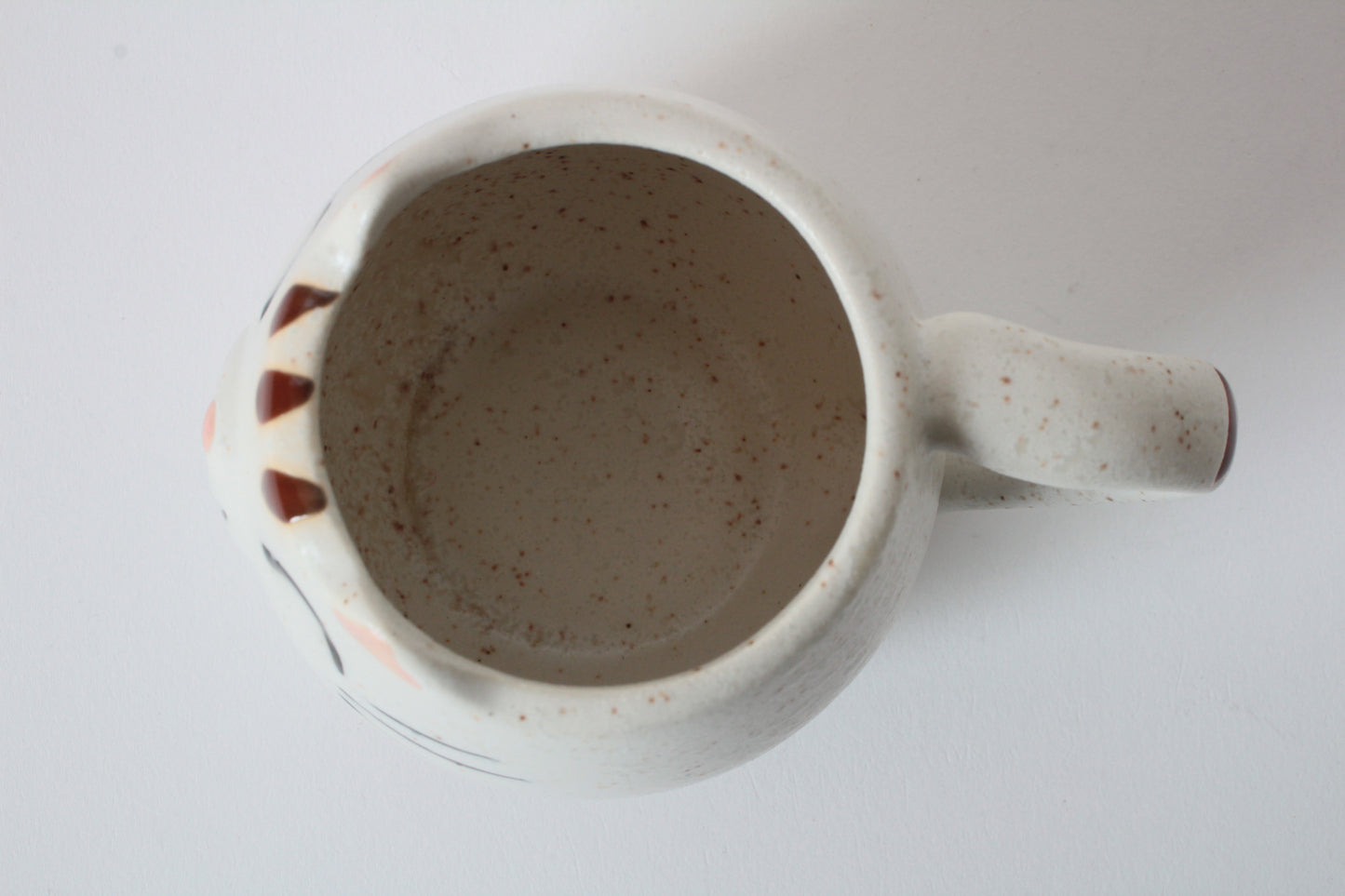 Mino ware Japanese Pottery Mug Cup Cat Shape Chiffon White made in Japan