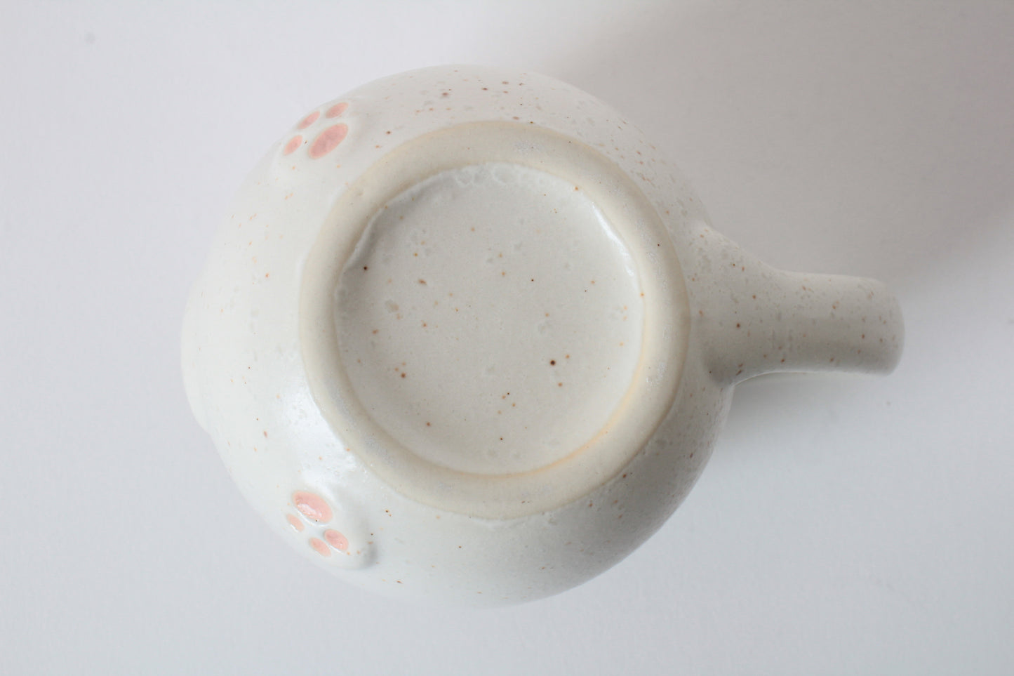 Mino ware Japanese Pottery Mug Cup Cat Shape Chiffon White made in Japan