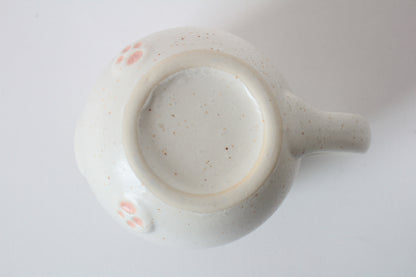 Mino ware Japanese Pottery Mug Cup Cat Shape Chiffon White made in Japan