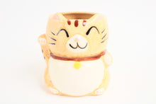 Mino ware Japanese Pottery Mug Cup Manekineko Cat Honey Yellow made in Japan